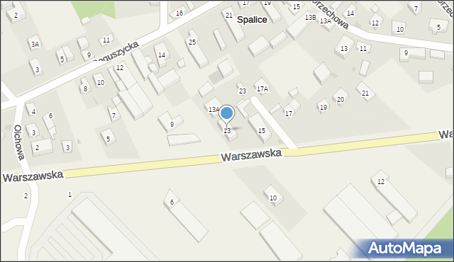 Spalice, Warszawska, 13, mapa Spalice