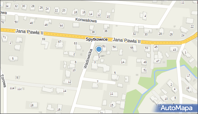 Spytkowice, Wadowicka, 1, mapa Spytkowice