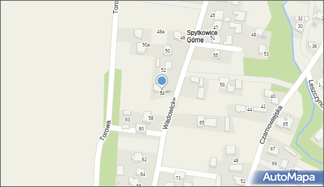 Spytkowice, Wadowicka, 54, mapa Spytkowice