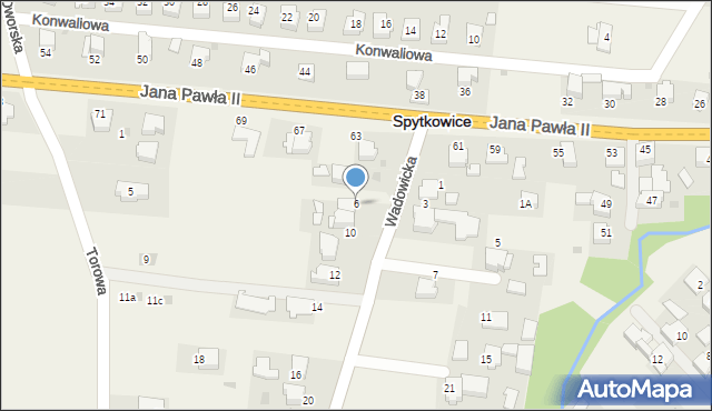 Spytkowice, Wadowicka, 6, mapa Spytkowice