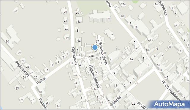 Śrem, Wawrzyniaka Piotra, ks., 13A, mapa Śrem