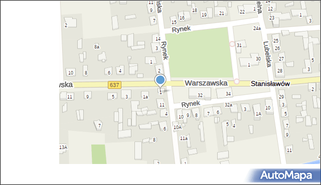 Stanisławów, Warszawska, 1, mapa Stanisławów