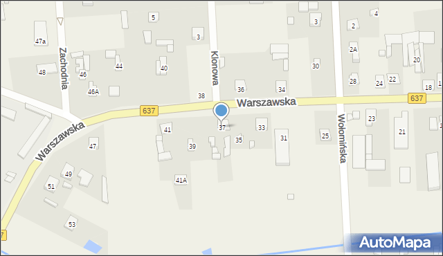 Stanisławów, Warszawska, 37, mapa Stanisławów