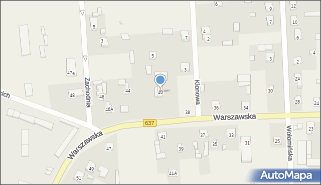 Stanisławów, Warszawska, 40, mapa Stanisławów