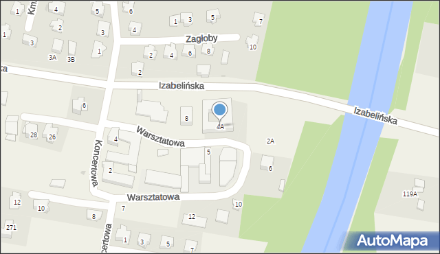 Stanisławów Pierwszy, Warsztatowa, 4A, mapa Stanisławów Pierwszy