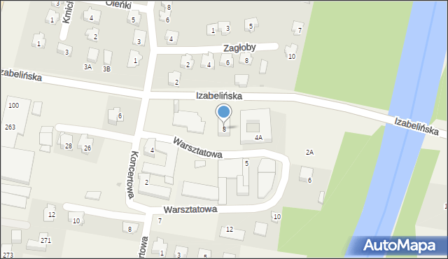 Stanisławów Pierwszy, Warsztatowa, 8, mapa Stanisławów Pierwszy