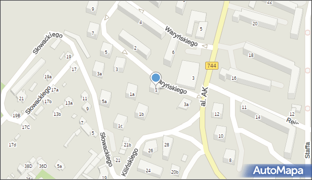 Starachowice, Waryńskiego Ludwika, 1, mapa Starachowic