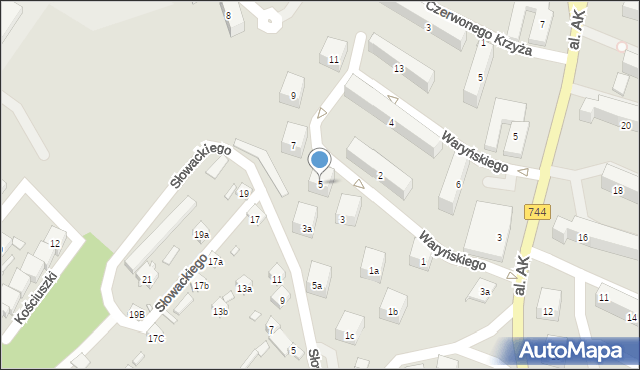 Starachowice, Waryńskiego Ludwika, 5, mapa Starachowic
