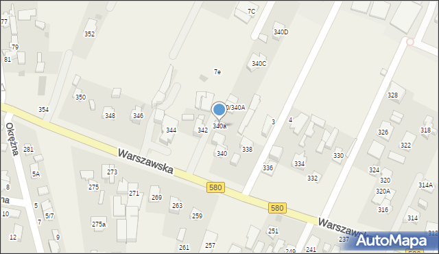 Stare Babice, Warszawska, 340a, mapa Stare Babice