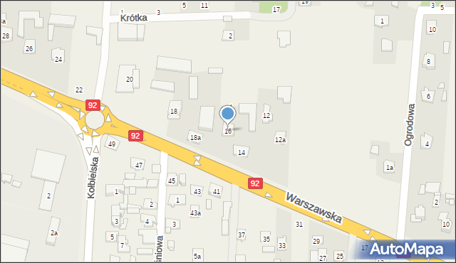 Stojadła, Warszawska, 16, mapa Stojadła