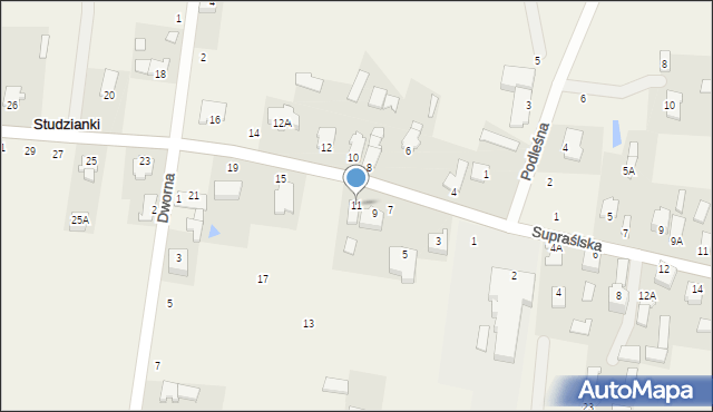 Studzianki, Wasilkowska, 11, mapa Studzianki