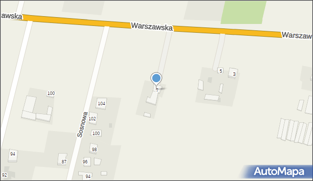 Styrzyniec, Warszawska, 7, mapa Styrzyniec