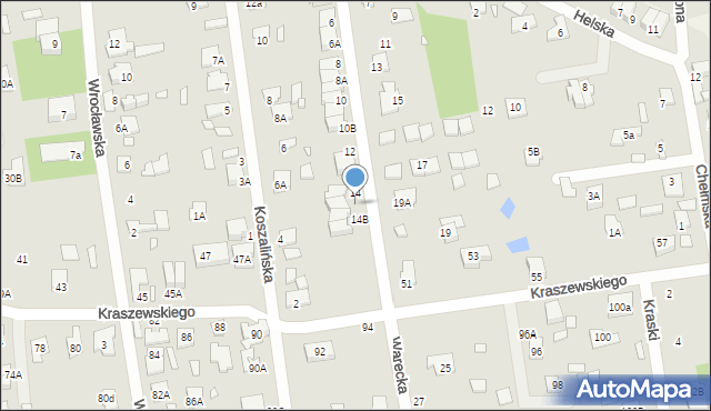 Sulejówek, Warecka, 14A, mapa Sulejówek