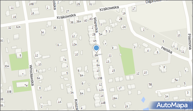 Sulejówek, Warecka, 6A, mapa Sulejówek