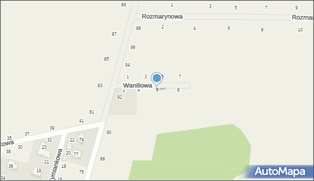 Suszno, Waniliowa, 6, mapa Suszno