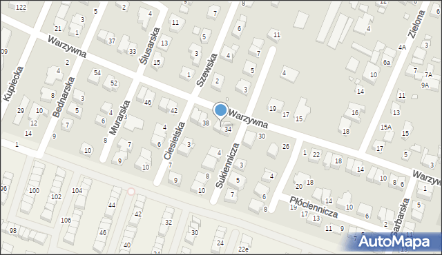 Swarzędz, Warzywna, 36, mapa Swarzędz