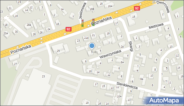 Swarzędz, Wawrzyniaka Piotra, ks., 7, mapa Swarzędz