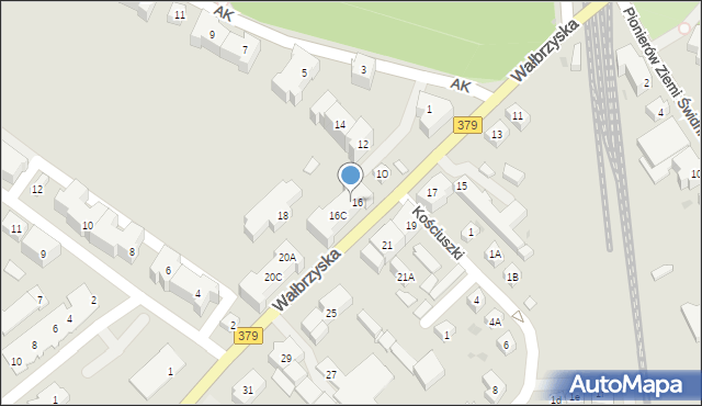 Świdnica, Wałbrzyska, 16B, mapa Świdnicy