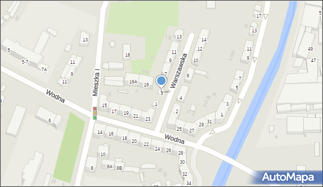 Świdnica, Warszawska, 3, mapa Świdnicy