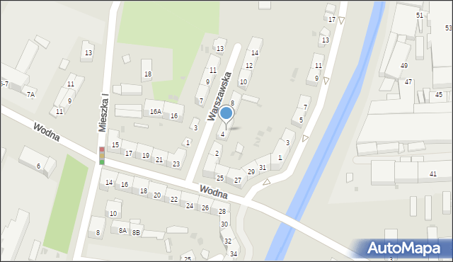 Świdnica, Warszawska, 6, mapa Świdnicy