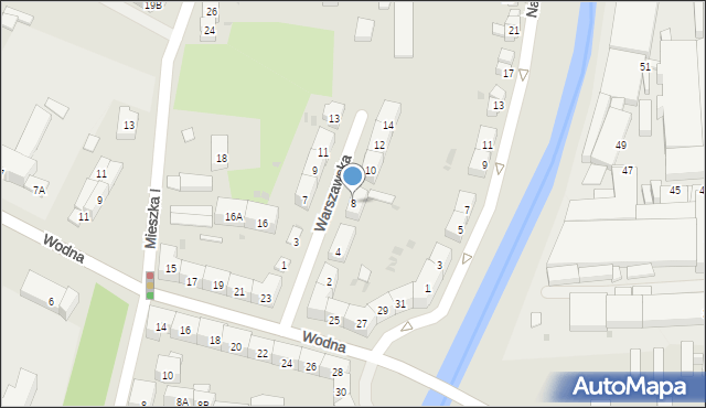 Świdnica, Warszawska, 8, mapa Świdnicy