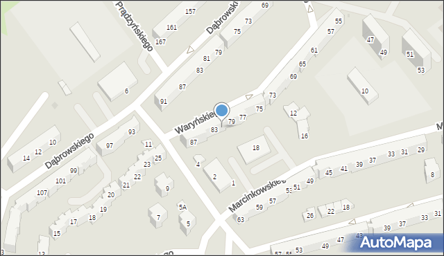 Świdnica, Waryńskiego Ludwika, 81, mapa Świdnicy