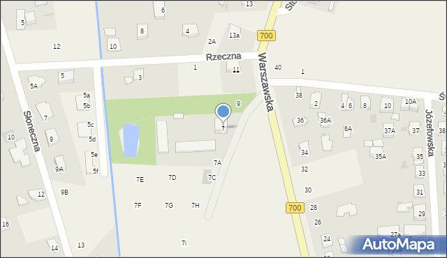 Święcice, Warszawska, 7, mapa Święcice