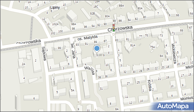 Świętochłowice, Wallisa Stanisława, 7, mapa Świętochłowice