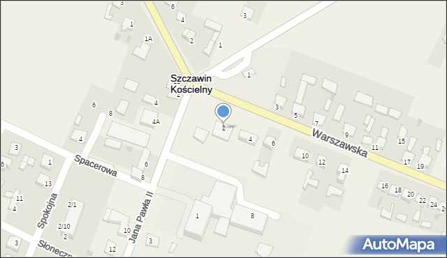 Szczawin Kościelny, Warszawska, 2, mapa Szczawin Kościelny