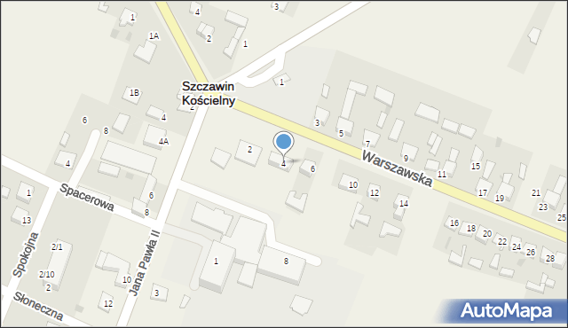 Szczawin Kościelny, Warszawska, 4, mapa Szczawin Kościelny