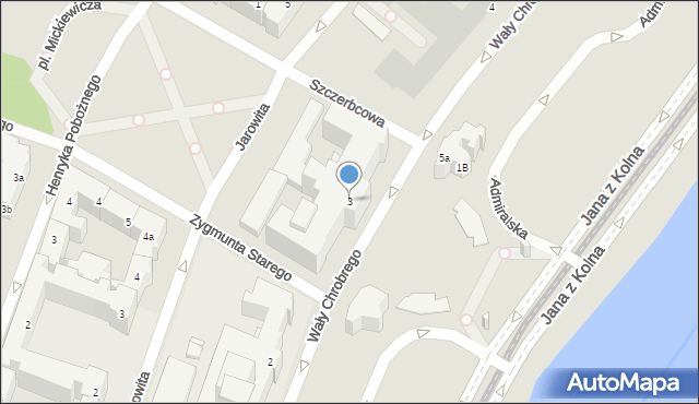 Szczecin, Wały Bolesława Chrobrego, 3, mapa Szczecina