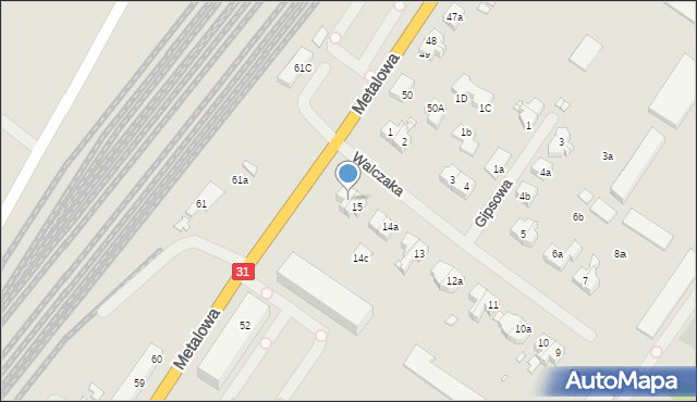 Szczecin, Walczaka Adama, kpt., 16, mapa Szczecina