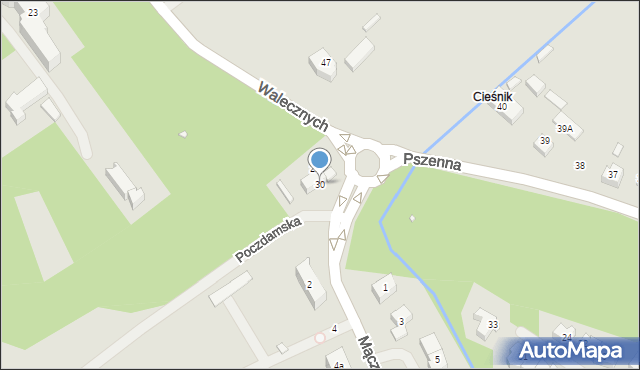 Szczecin, Walecznych, 30, mapa Szczecina