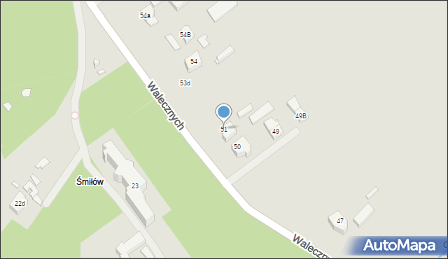 Szczecin, Walecznych, 51, mapa Szczecina