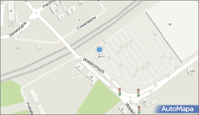 Szczecin, Walecznych, 67, mapa Szczecina