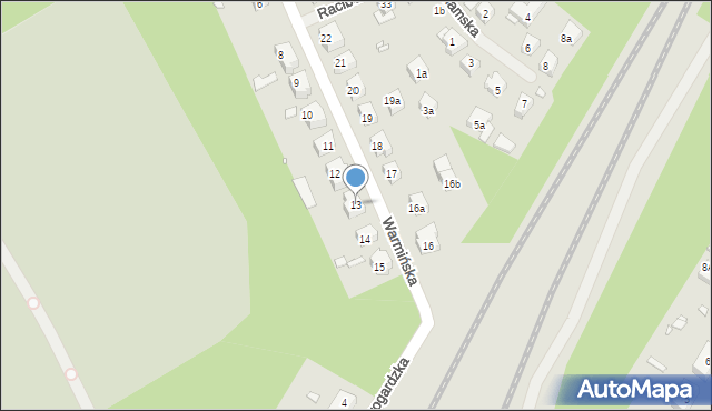 Szczecin, Warmińska, 13, mapa Szczecina