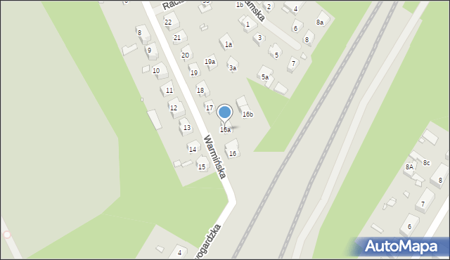 Szczecin, Warmińska, 16a, mapa Szczecina