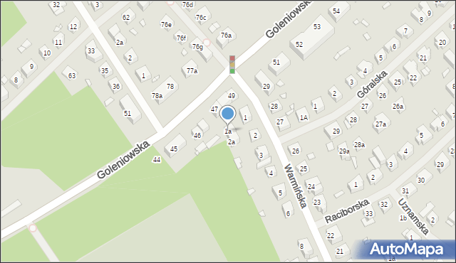 Szczecin, Warmińska, 1a, mapa Szczecina