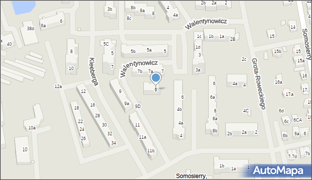 Szczecin, Walentynowicz Anny, 9, mapa Szczecina