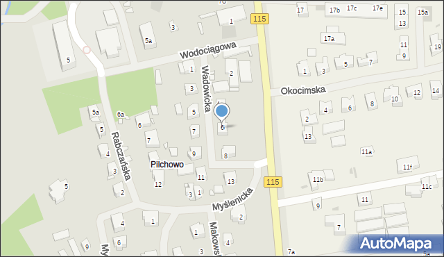 Szczecin, Wadowicka, 6, mapa Szczecina