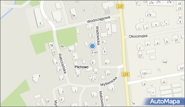 Szczecin, Wadowicka, 7, mapa Szczecina