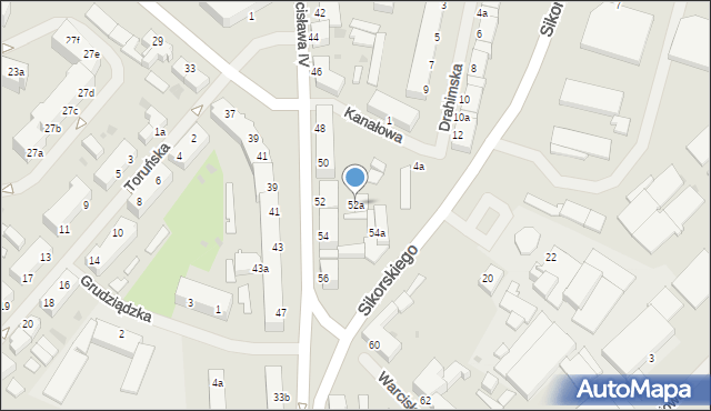 Szczecinek, Warcisława IV, 52a, mapa Szczecinek