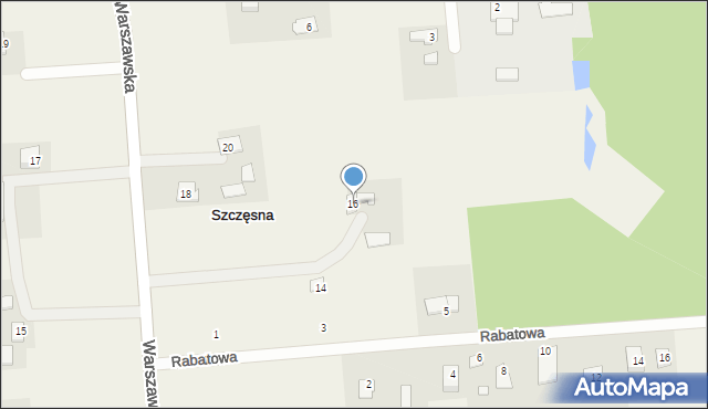 Szczęsna, Warszawska, 16, mapa Szczęsna
