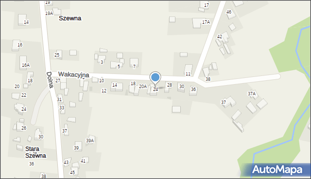 Szewna, Wakacyjna, 24, mapa Szewna