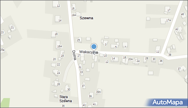 Szewna, Wakacyjna, 4, mapa Szewna