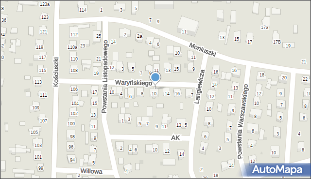 Szydłowiec, Waryńskiego Ludwika, 12, mapa Szydłowiec