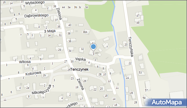 Tenczynek, Wąska, 1, mapa Tenczynek