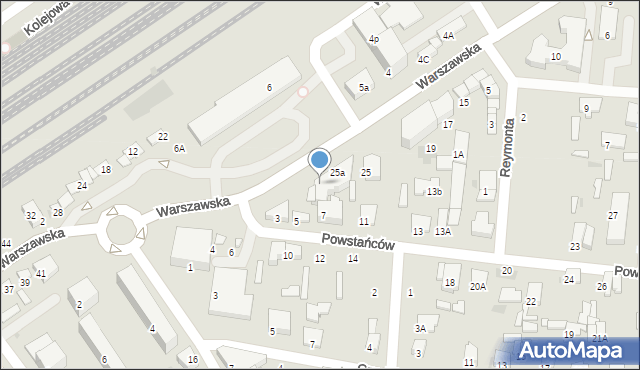 Tłuszcz, Warszawska, 25b, mapa Tłuszcz