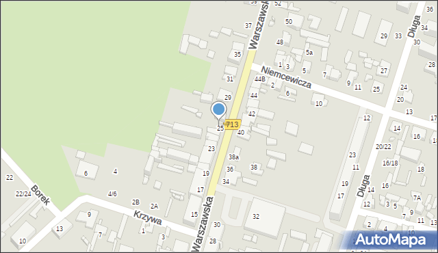 Tomaszów Mazowiecki, Warszawska, 25A, mapa Tomaszów Mazowiecki