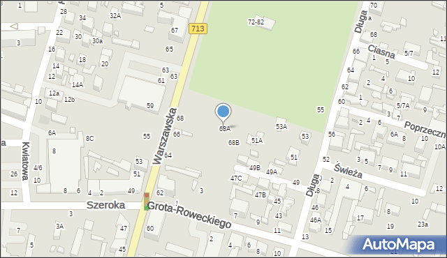 Tomaszów Mazowiecki, Warszawska, 68A, mapa Tomaszów Mazowiecki